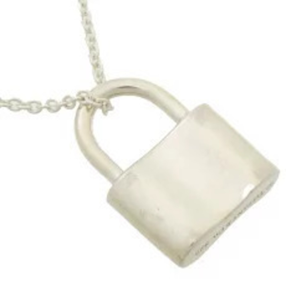 Tiffany Co Lock Pendant Necklace Sterling Silver